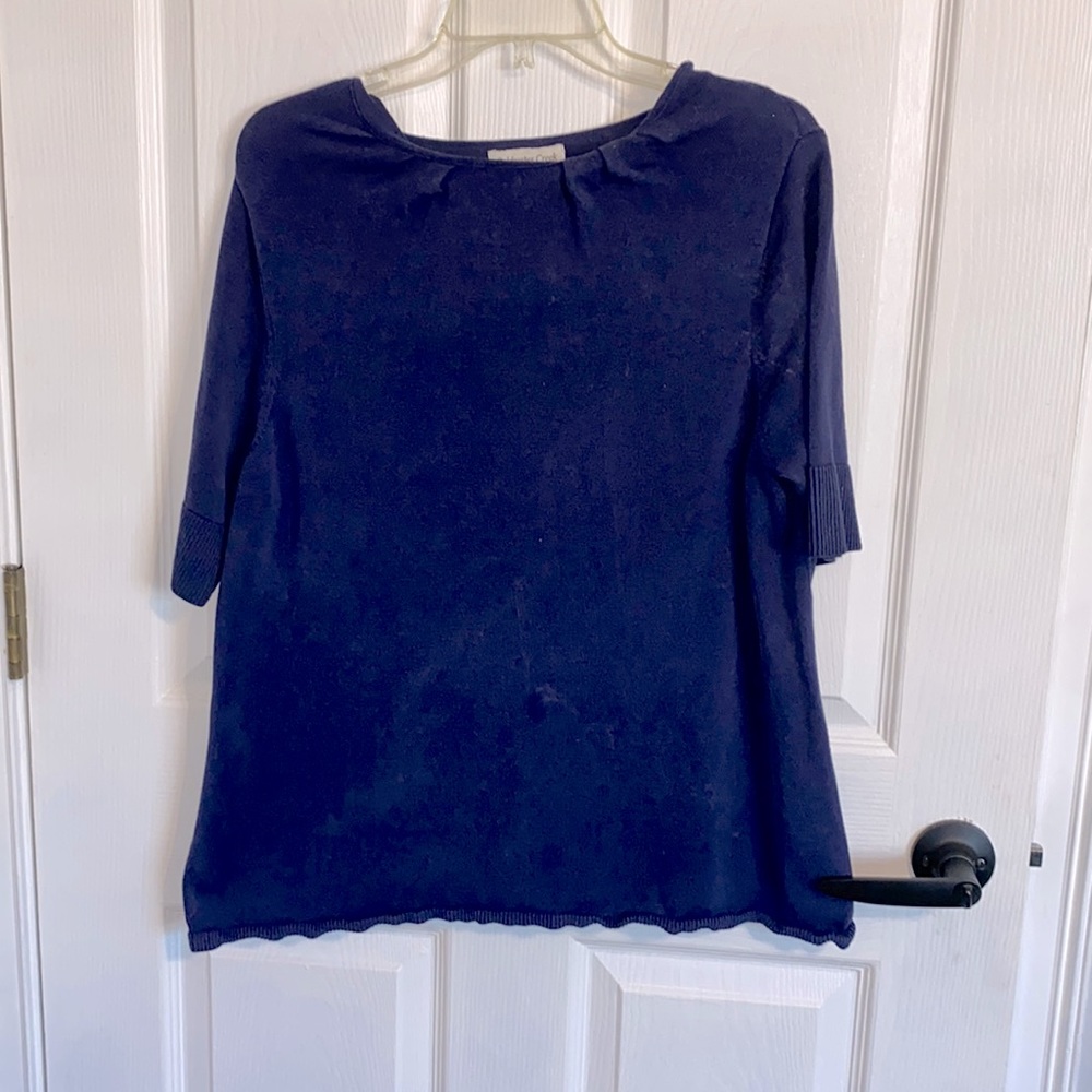 Ladies Top, Coldwater Creek, Size 1X (18) EUC, Silk/Cotton, Short Sleeves